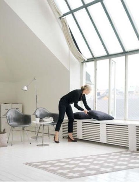 modern minimalist cover as a window bench