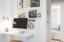 10 tiny corner used as an office nook with a wall-mounted desk