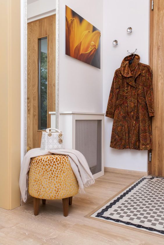 narrow radiator cover for a small hallway
