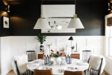 14 black dining room walls with white wainscoting