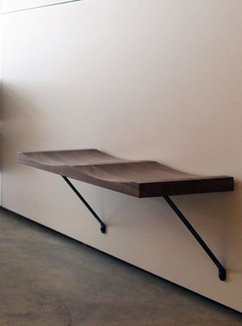 Modern wall mounted seats for a hallway