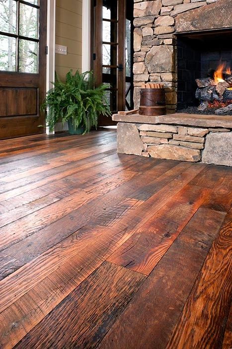 barnwood style floors are ideal for a rustic living room