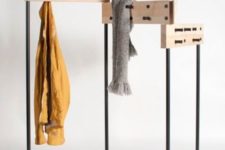 16 portable rack with hooks, nice for drying damp scarves and coats