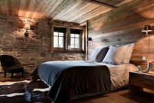 17 stone and wood are traditional for cabin interiors