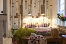 18 shabby pallet wall for a boho chic bedroom