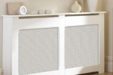 18 super narrow white radiator cover and shelf in one