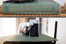 19 use an old book to cover and hide your unsightly router