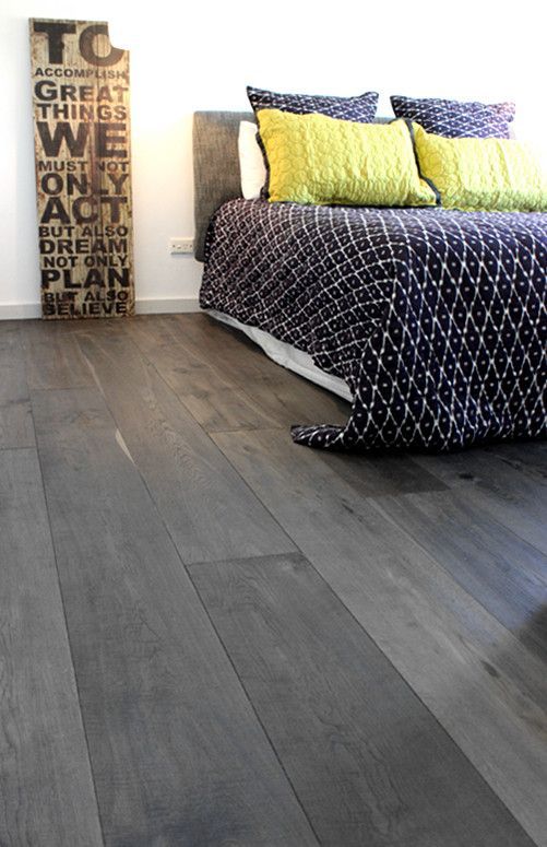 grey bamboo floors for a modern bedroom