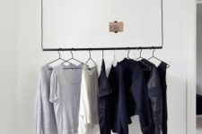 23 hanging clothing rack that can be removed if needed
