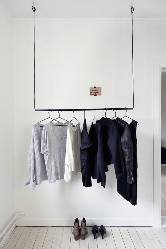 hanging clothing rack that can be removed if needed