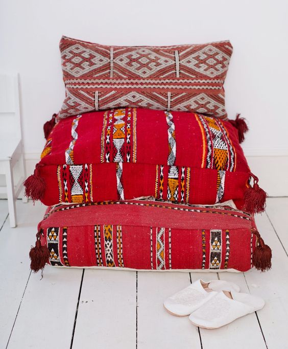 Moroccan kilim floor cushions