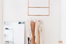 24 hanging copper clothes rack