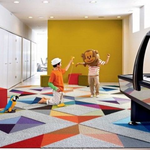 colorful carpet floors for a kids' playroom is the best idea