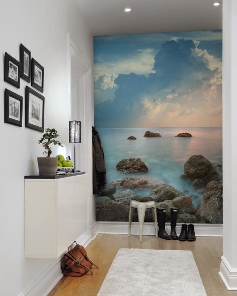 style your entryway with a cool seascape mural to inspire adventures