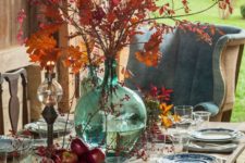 26 fall leaves, apples, berries for decor, chinoiserie