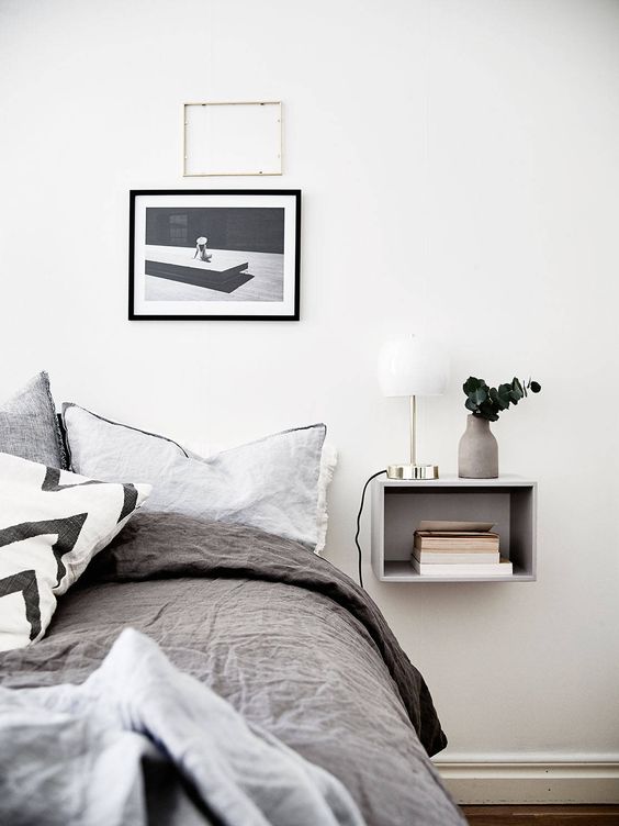 minimalist nightstand shelf to highlight the modern decor