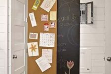 26 sliding memo board and a chalkboard to cover an electric panel