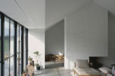 27 very light grey concrete for an all-white modern living room