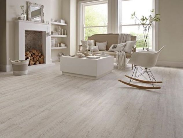 vinyl with a white-painted oak effect for a living room