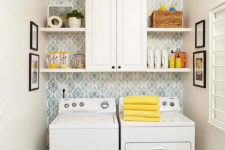 28 wallpaper will hide an ugly laundry wall