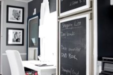 30 framed chalkboard to cover the ugly panels
