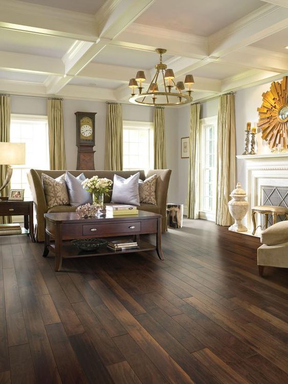 distressed hardwood floors for a living room