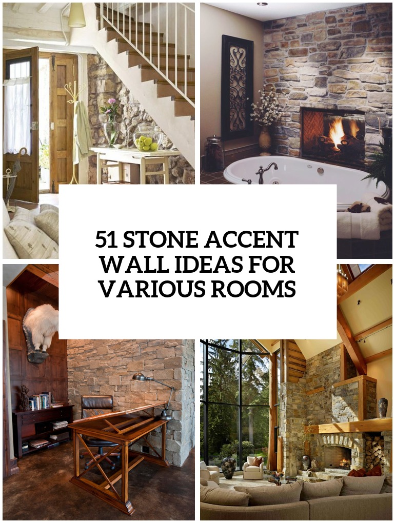stone accent wall ideas for various rooms