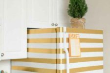 33 washi tape striped fridge decor