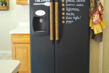 34 chalkboard fridge finish and rope covered handles