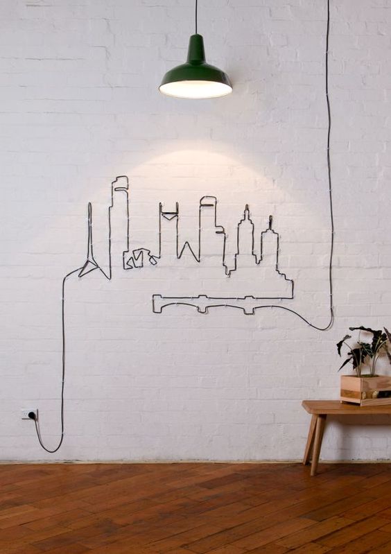 turn your wires into a cool modern wall art