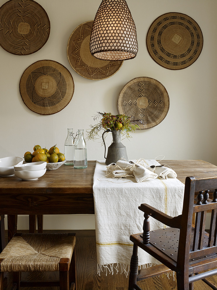 African bowls are perfect to display on a dining room's wall. (Jute Interior Design)