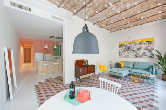 Pastel art nouveau apartment in barcelona  1