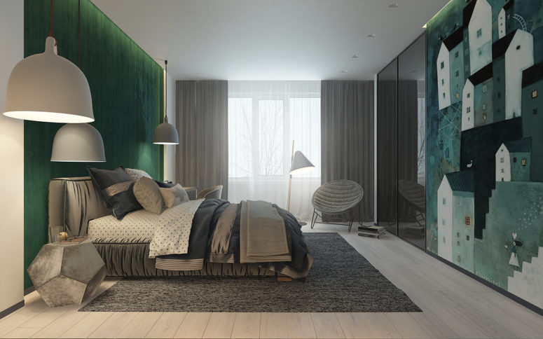 Modern Uncluttered Boy’s Room Design In The Shades Of Green