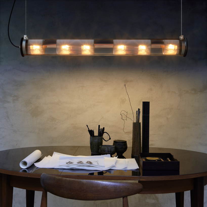The lamp collection comes in several lengths, diameters, and colors
