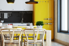 Yellow SMEG fridge