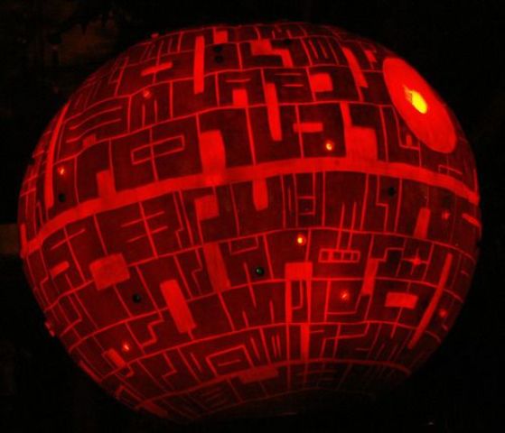 Death Star pumpkin lantern