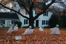 04 fabric and foam ghosts in the front yard