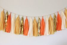 04 tassel garland in cream, orange and gold colors