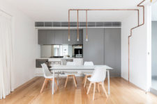 05 Copper tubing is continued to the kitchen and it works as pendant lamps