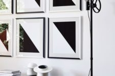 05 Framed geometric artworks are great to create an eye-catching element here