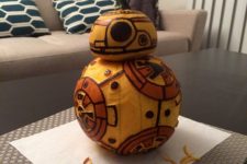 05 carved and painted BB-8 pumpkin from the last episode of Star Wars