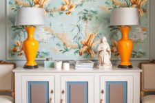 06 Bold wallpaper was framed as an artwork and the sideboard was designed by Chrapka to match