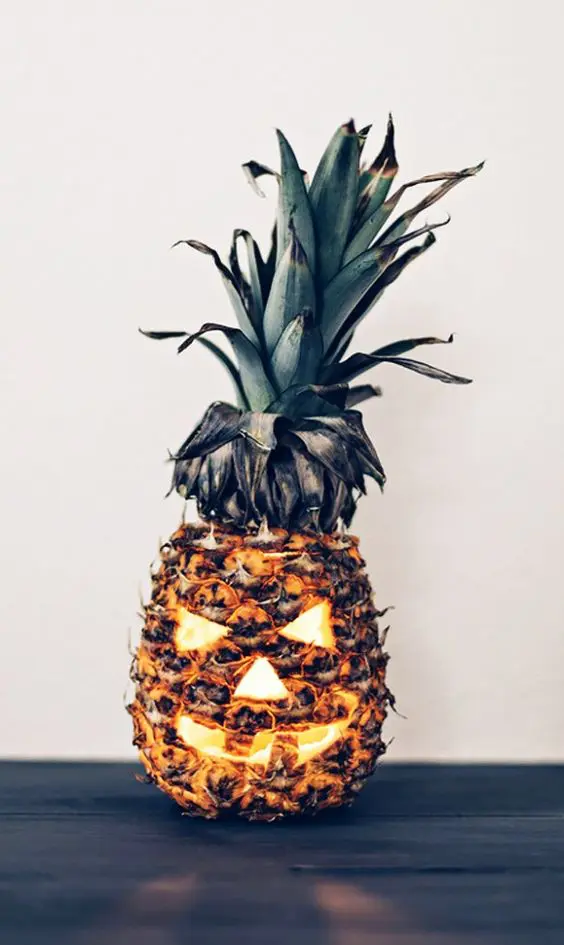 pineapple jack-o-lantern is a fun take on a traditional one