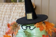 08 turn a pumpkin into a fun witch in a hat, this craft may be done together with your kids