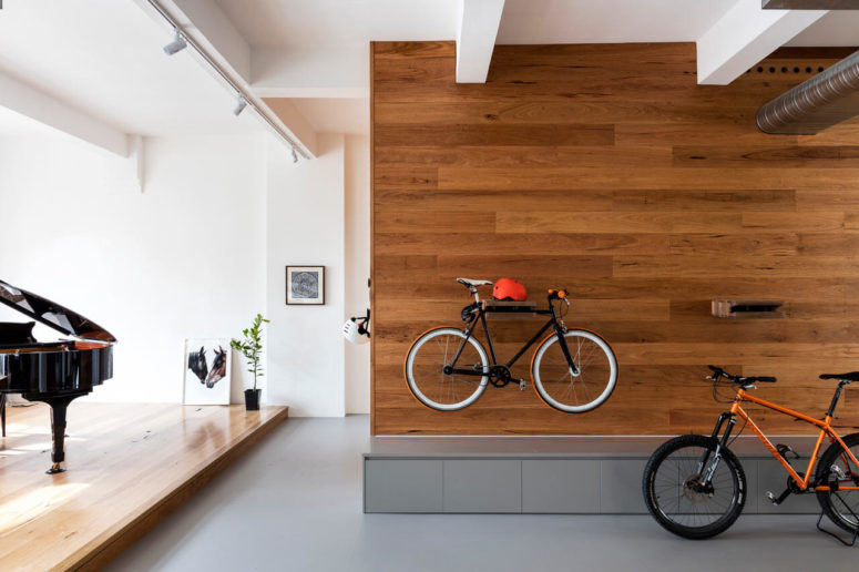 At the entrance you'll see bikes on wall-mounted shelves as the owners love riding them