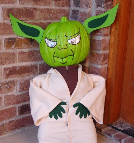 painted Master Yoda pumpkin - just add a body
