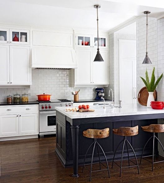 rock a black kitchen island and countertops to infuse the kitchen with style