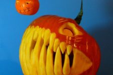 10 terrifying pumpkin with large teeth reminding of scary ocean life
