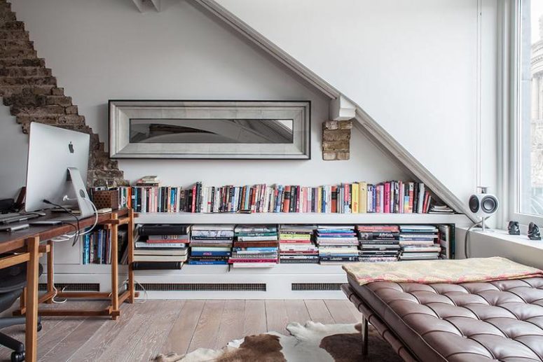 The home office is an attic one, filled with light and very inviting