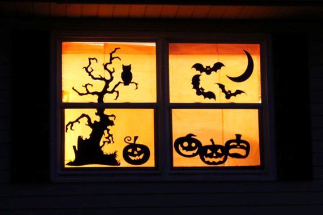 silhouettes are great Halloween window decorations and can really jazz up your home for trick or treat night